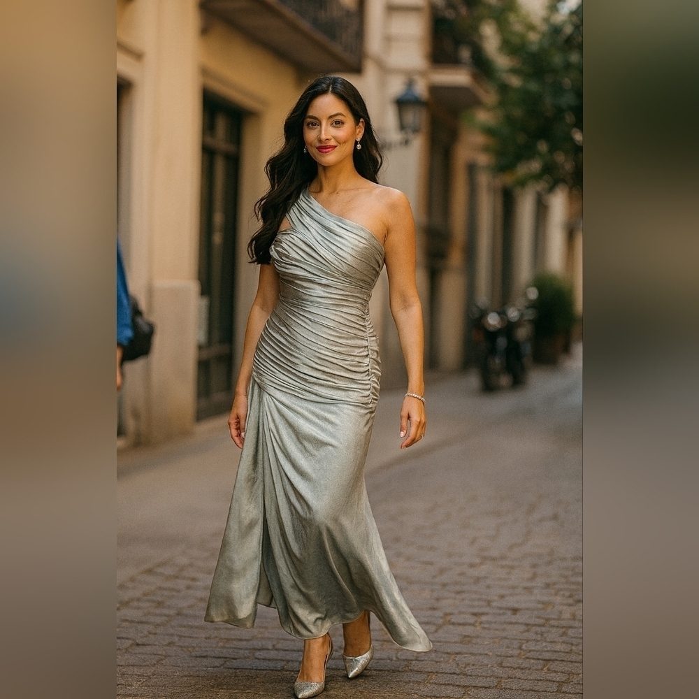 Pleated evening dress